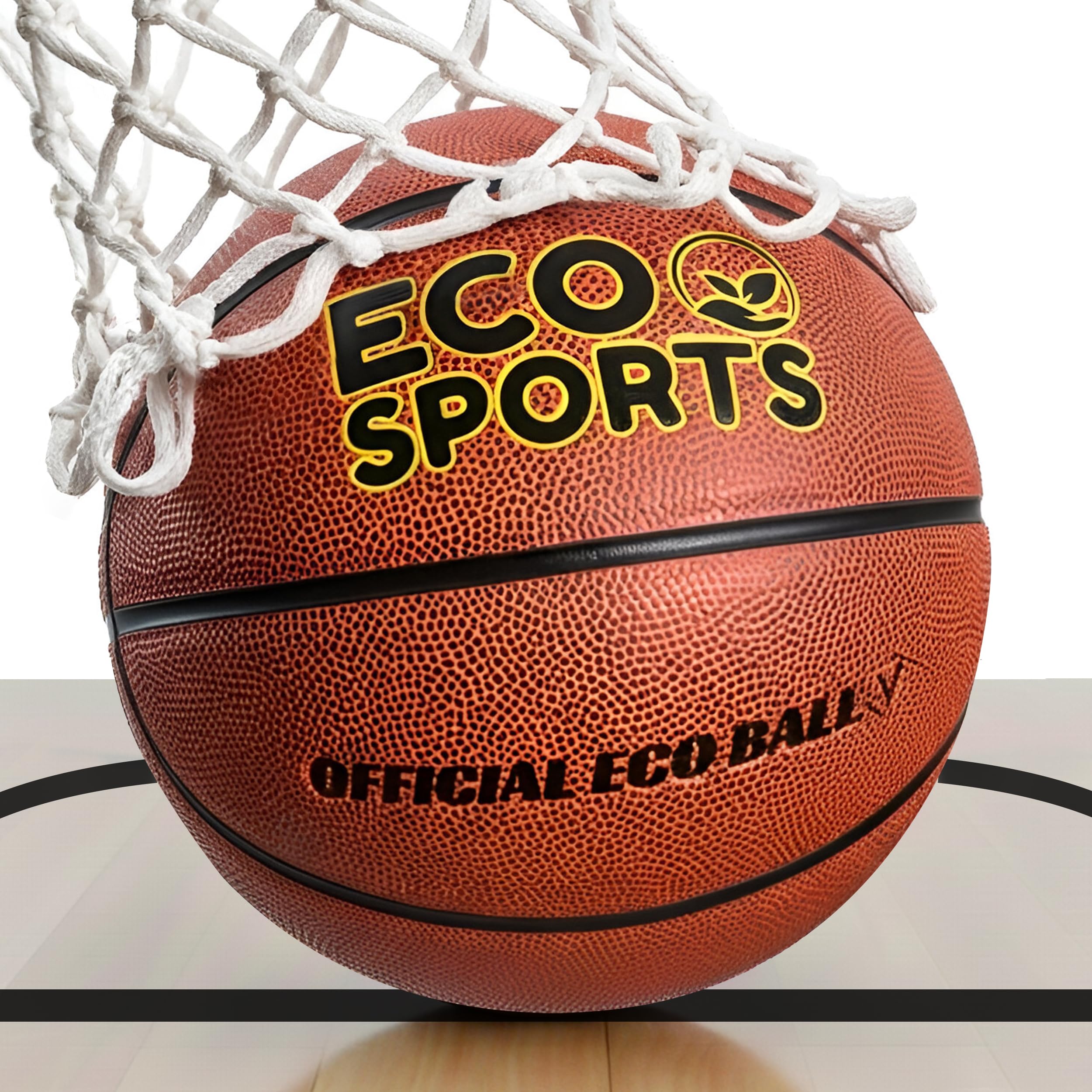 Eco Sports Outdoor and Indoor Basketball Size 5, 6, 7 - TPU Leather Strong Grip and High Performance, Training Ball for Youth and Adults Basketball