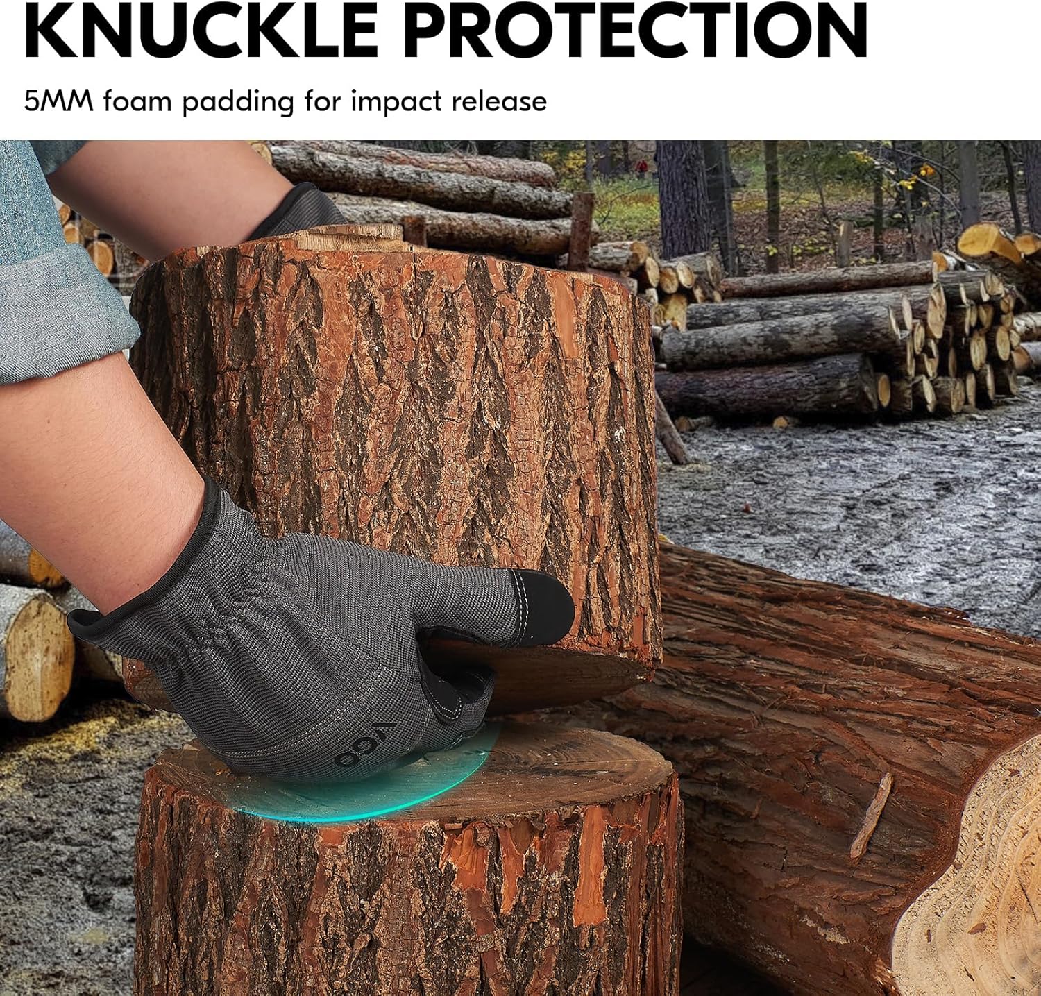 Vgo... 3-Pairs Synthetic Leather Work Gloves, Multi-Purpose Light Duty Work Gloves, Breathable & High Dexterity, Touchscreen
