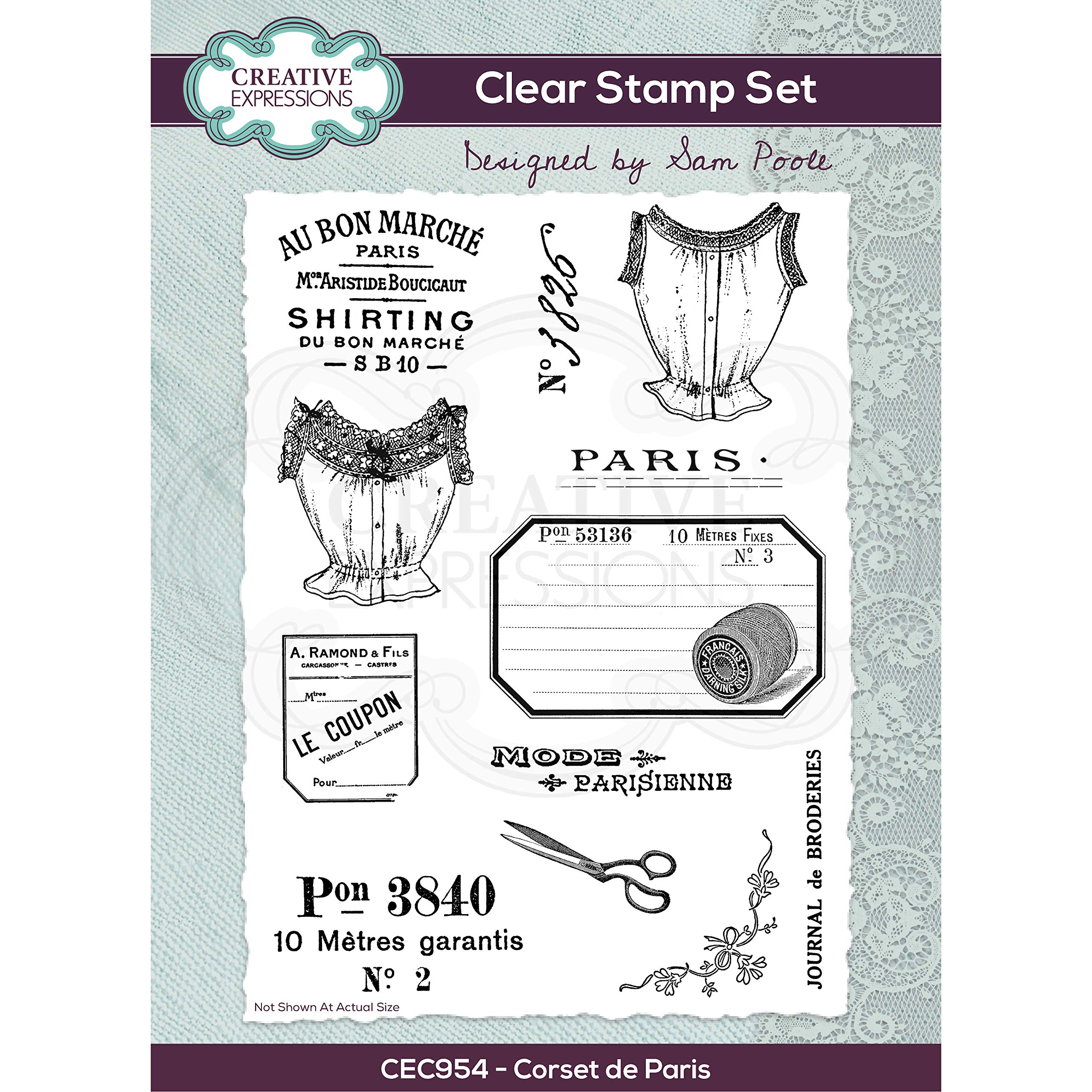 Creative Expressions Sam Poole-Corset de Paris-Clear Stamp Set, A5, CEC954