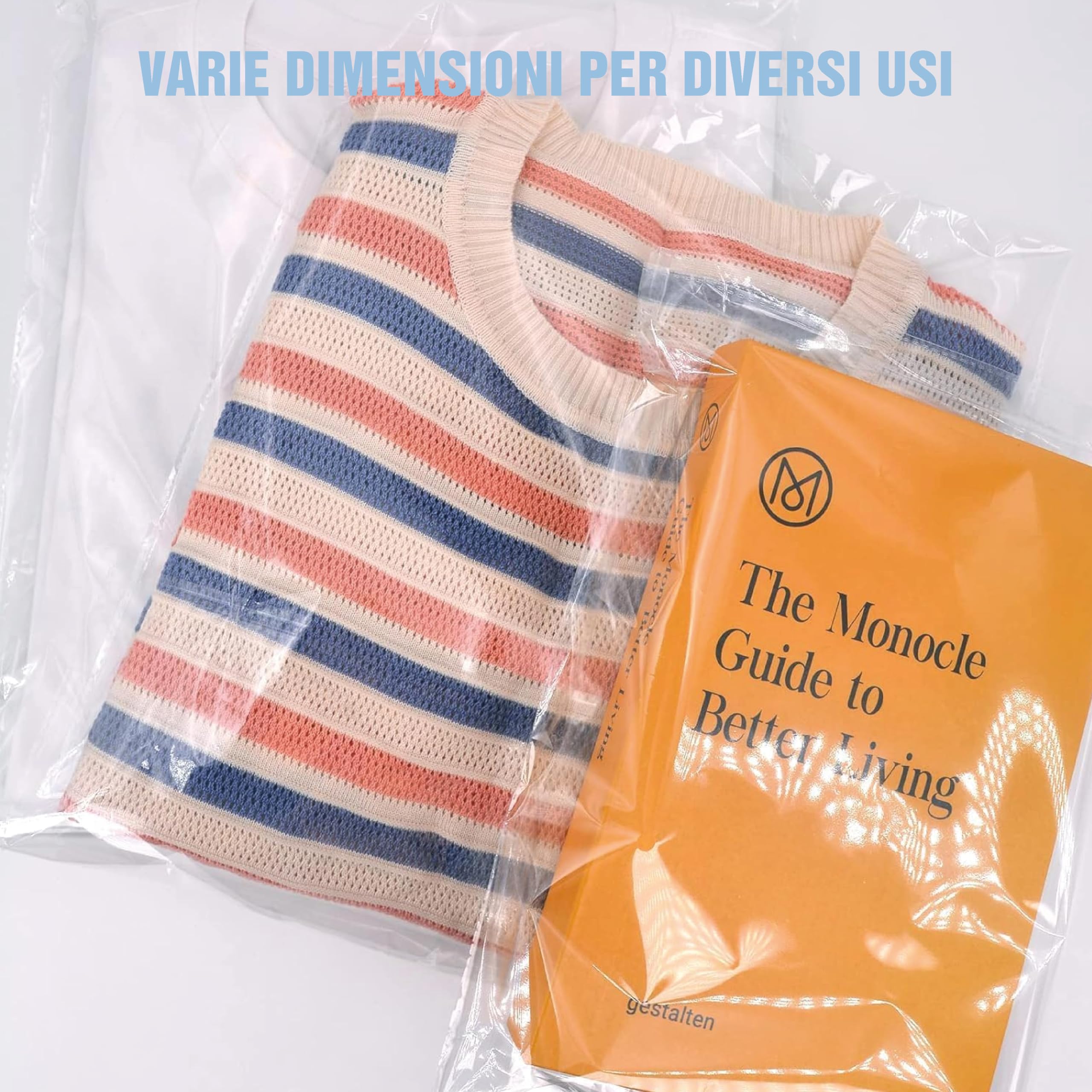 MGE - 100 Sacchetti in Plastica Trasparente 35x45 cm, Buste Trasparenti in Cellofano - Sacchetti Richiudibili con Chiusura Ideali per Regalo, Caramelle, Biscotti