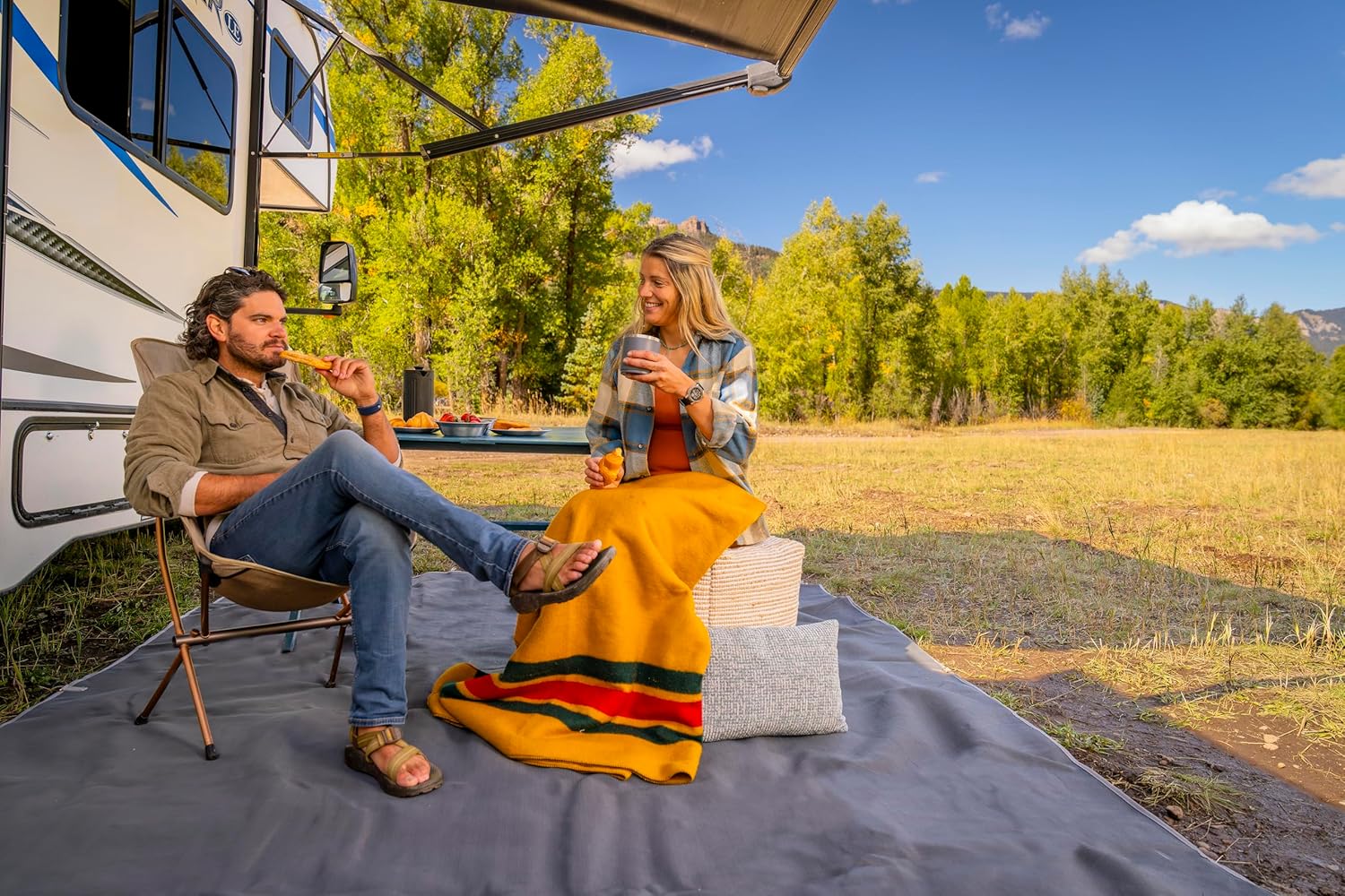 CGEAR Original RV Sand-Free Outdoor Mat – Awning Patio Mat for RV, Camper, Camping & Outdoor Living