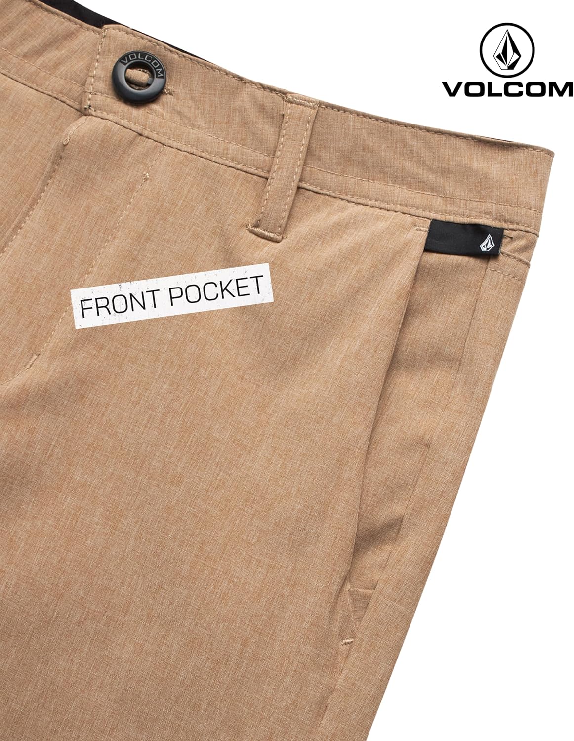 Volcom Boys Twill Shorts - Stretch Fit Flat Front Chino Golf Uniform Shorts for Boys, Classic Pull-On Style with Belt Loops - Image 4