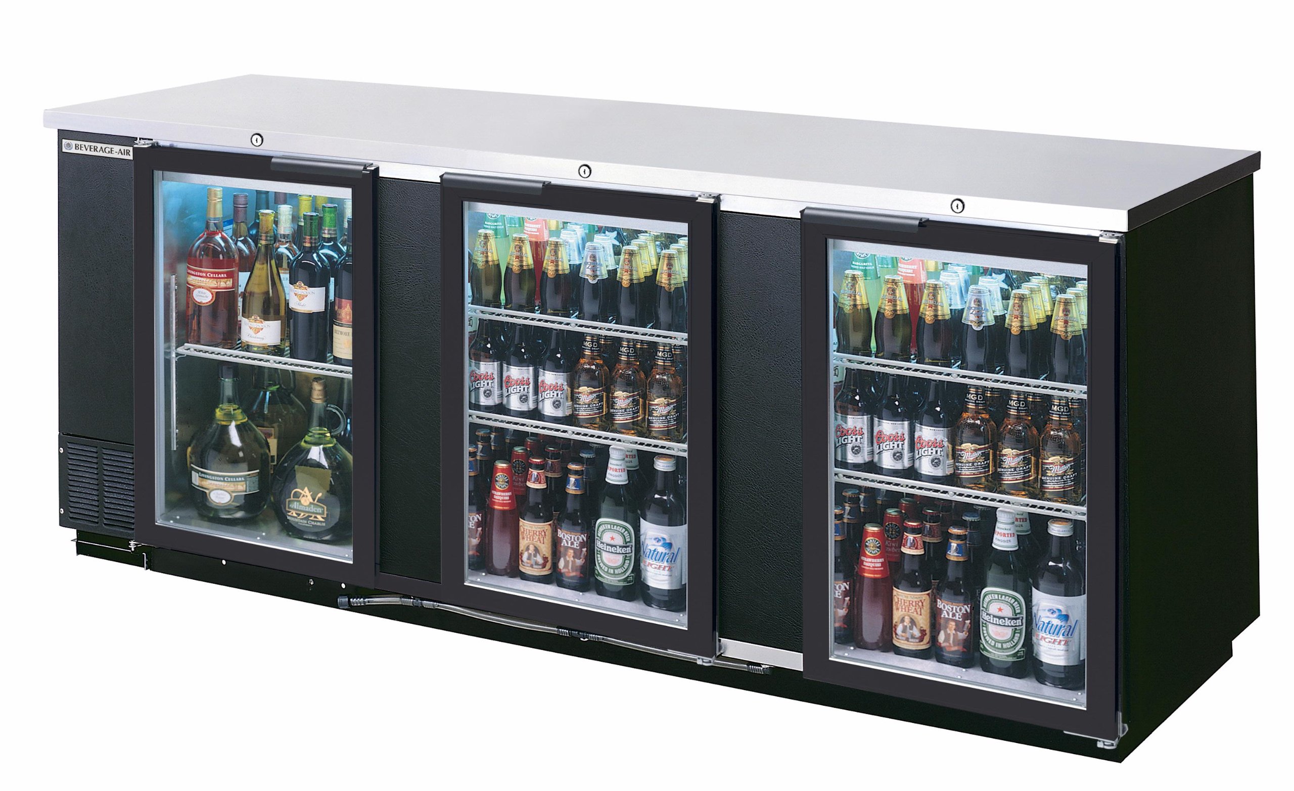 Beverage-Air 95" Stainless Backbar Cabinet with 2 Glass Doors by Beverage Air – Stainless-Steel, Model BB94G-1-S