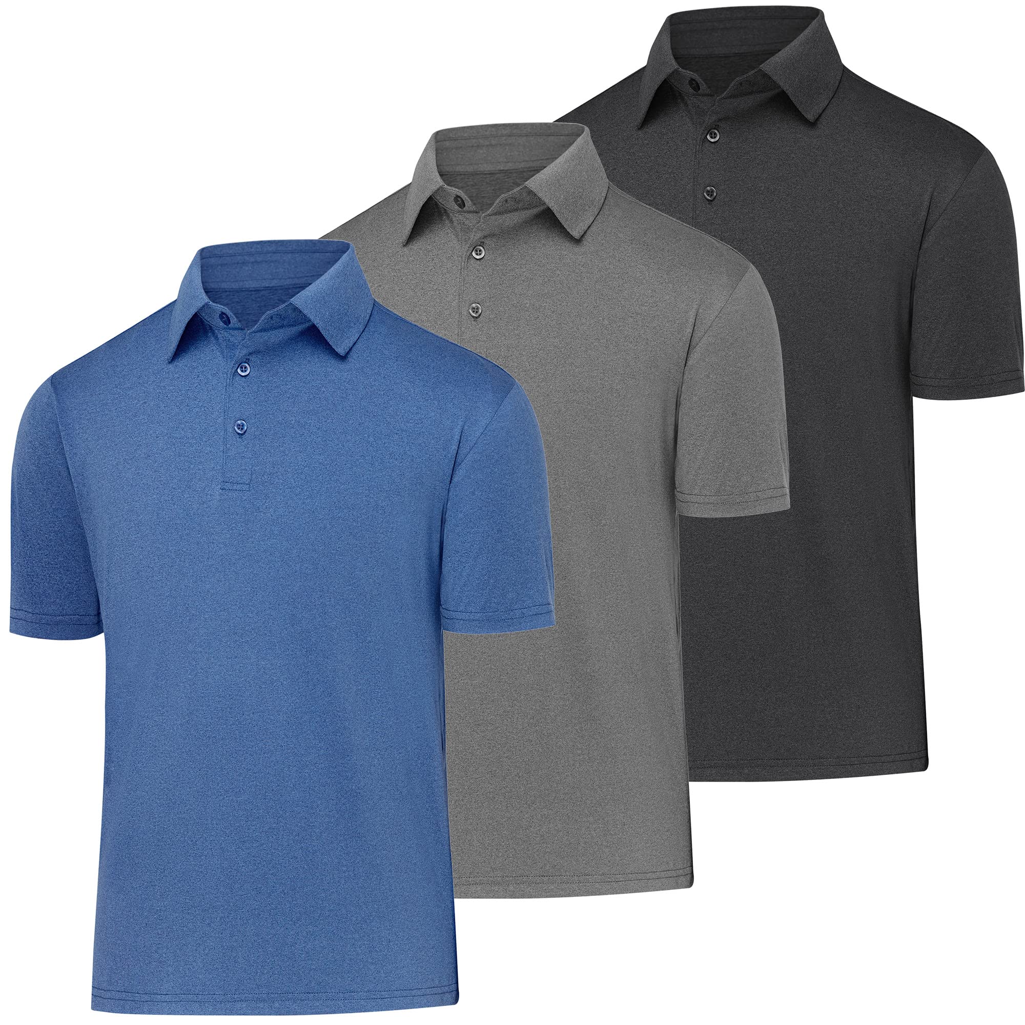 BALENNZ Golf Polos for Men Quick-Dry Athletic Mens Polo Shirts Short Sleeve Summer Casual Moisture Wicking Golf Shirt