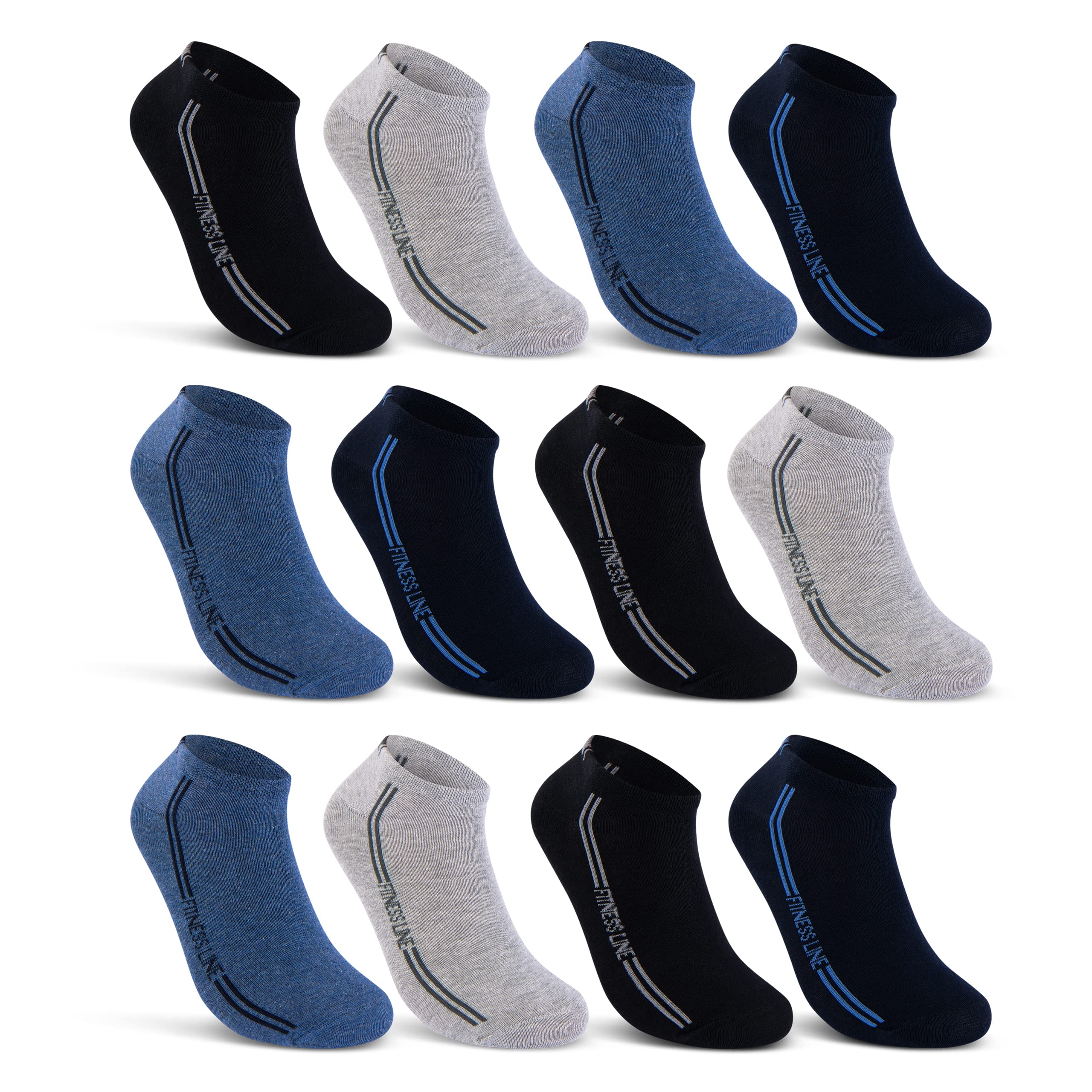 8 | 12 | 20 Paar Herren Sneaker Socken Baumwolle Atmungsaktiv Mehrfarbig