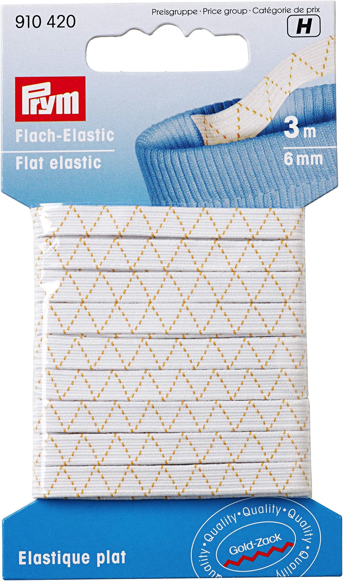 Prym White (6mm, 3m) Flat Elastic - 1 Count
