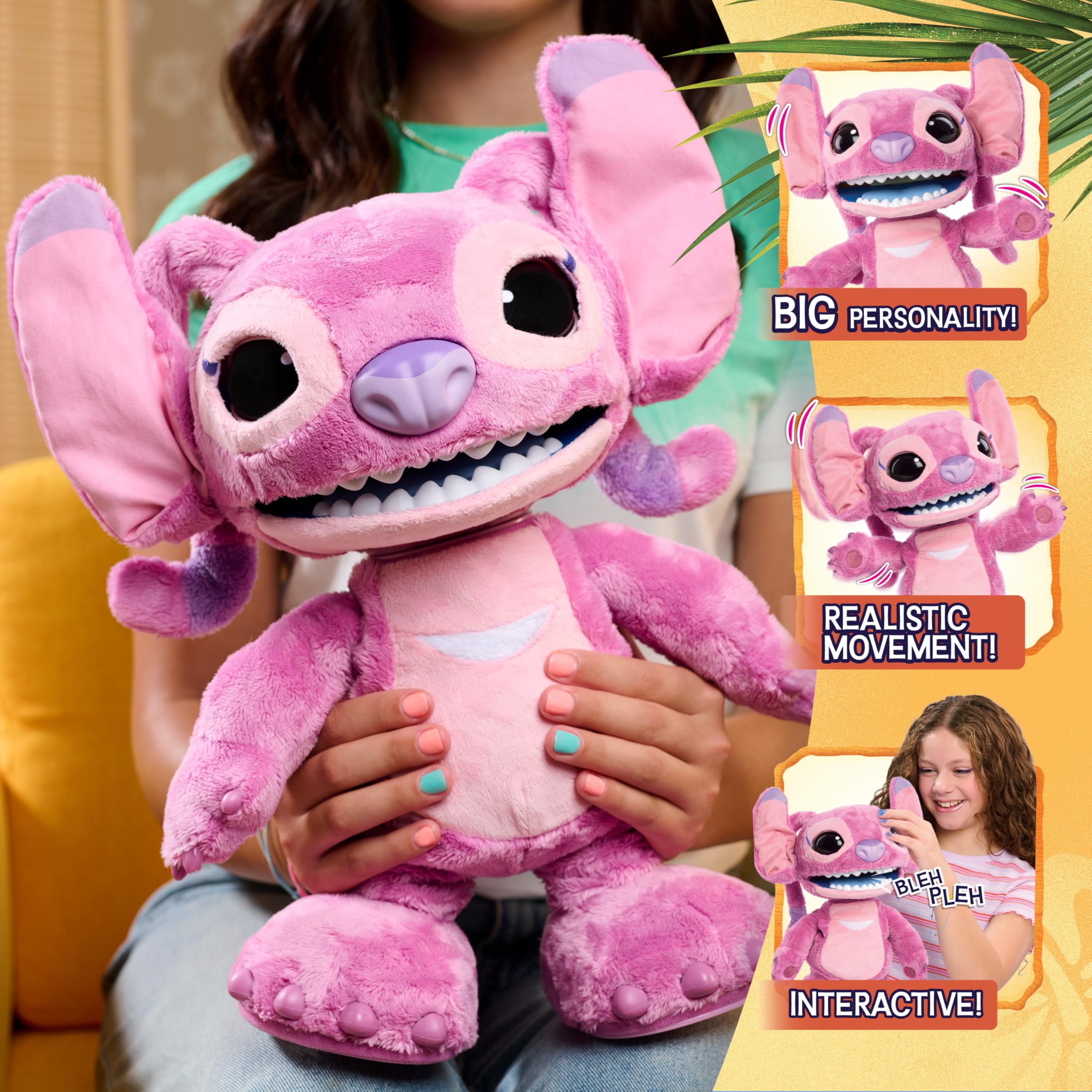 Disney Stitch Ultimate Angel Interactive 17" Plush Toy, 100+ Sounds & Reactions, Moves Like a Real-Life Angel, Amazon Exclusive, Toy for Fans, Girls, Boys, Kids 3 and Up by Just Play