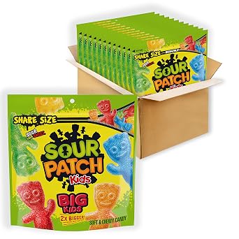 SOUR PATCH KIDS Big Kids Soft & Chewy Candy, Share Size, Bulk Candy, 12 - 12 oz Bags