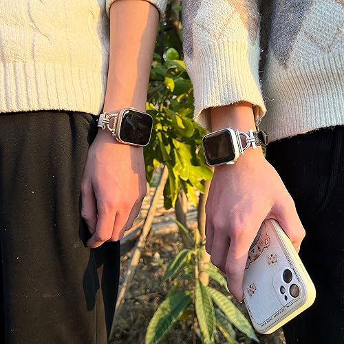 Miniatura 5 de Correa de cuero genuino compatible con Apple Watch mujeres de 1.496 pulgadas, 1.575 pulgadas, 1.614 pulgadas, correa de cuero delgada de diseñador