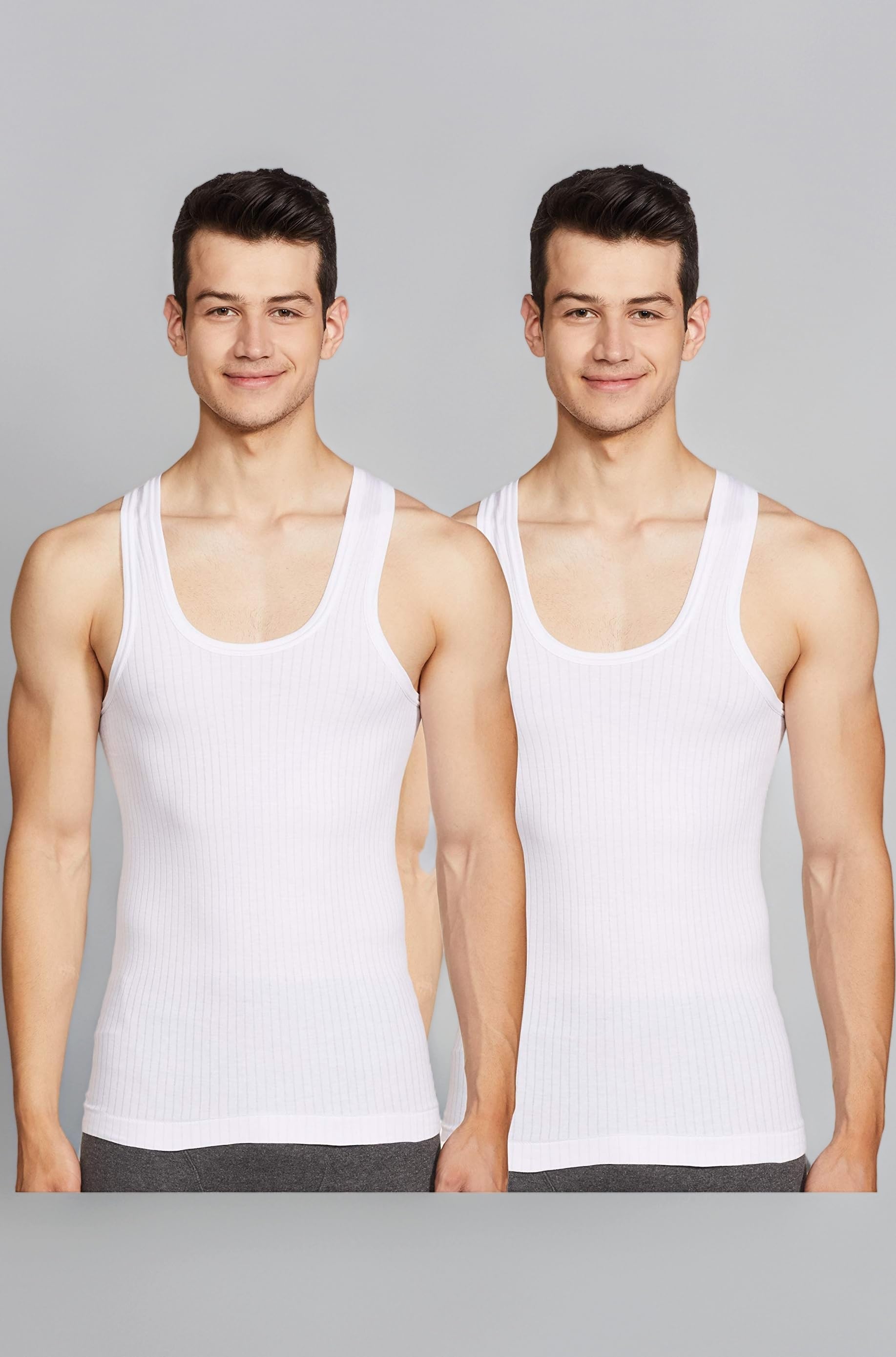 Originals Men 100% Combed Cotton with Structured Knit for Better Air Flow Vest (Pack of 2)