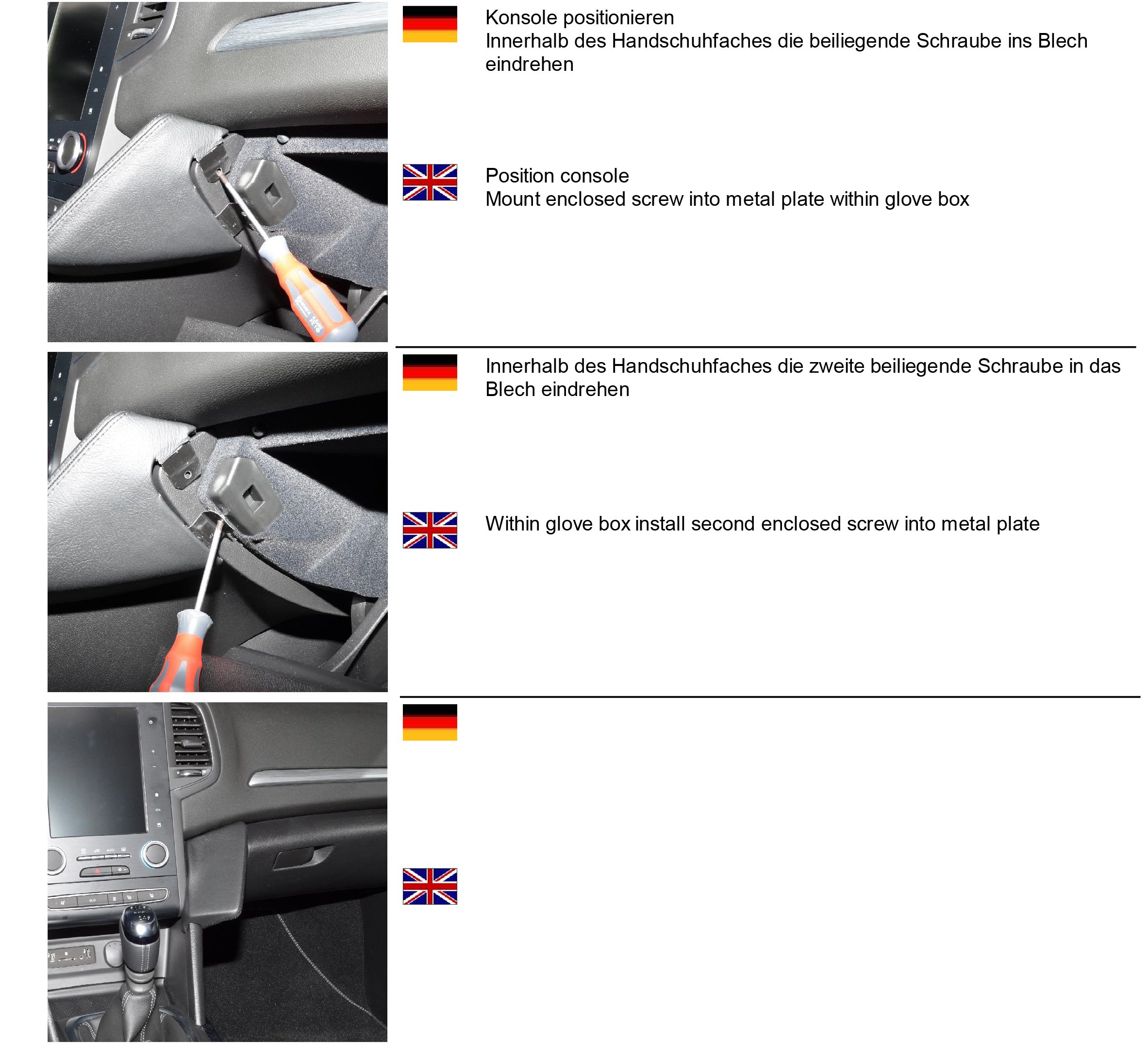 KUDA Uchwyt na telefon komórkowy kompatybilny z Renault Megane od 2016 roku, konsola do smartfonów, telefonów komórkowych, GPS i innych, z prawdziwej skóry, czarny