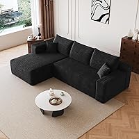 Vista 31 de Sofás modulares de 108 pulgadas para sala de estar, sofá moderno en forma de L, sofá tapizado sin estructura, asiento profundo, con diván, marrón