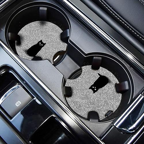 Vista 13 de WOCOCN Posavasos para automóvil, 2.75 pulgadas, antideslizantes y absorbentes, bonitos accesorios de decoración para portavasos de automóvil, Azul