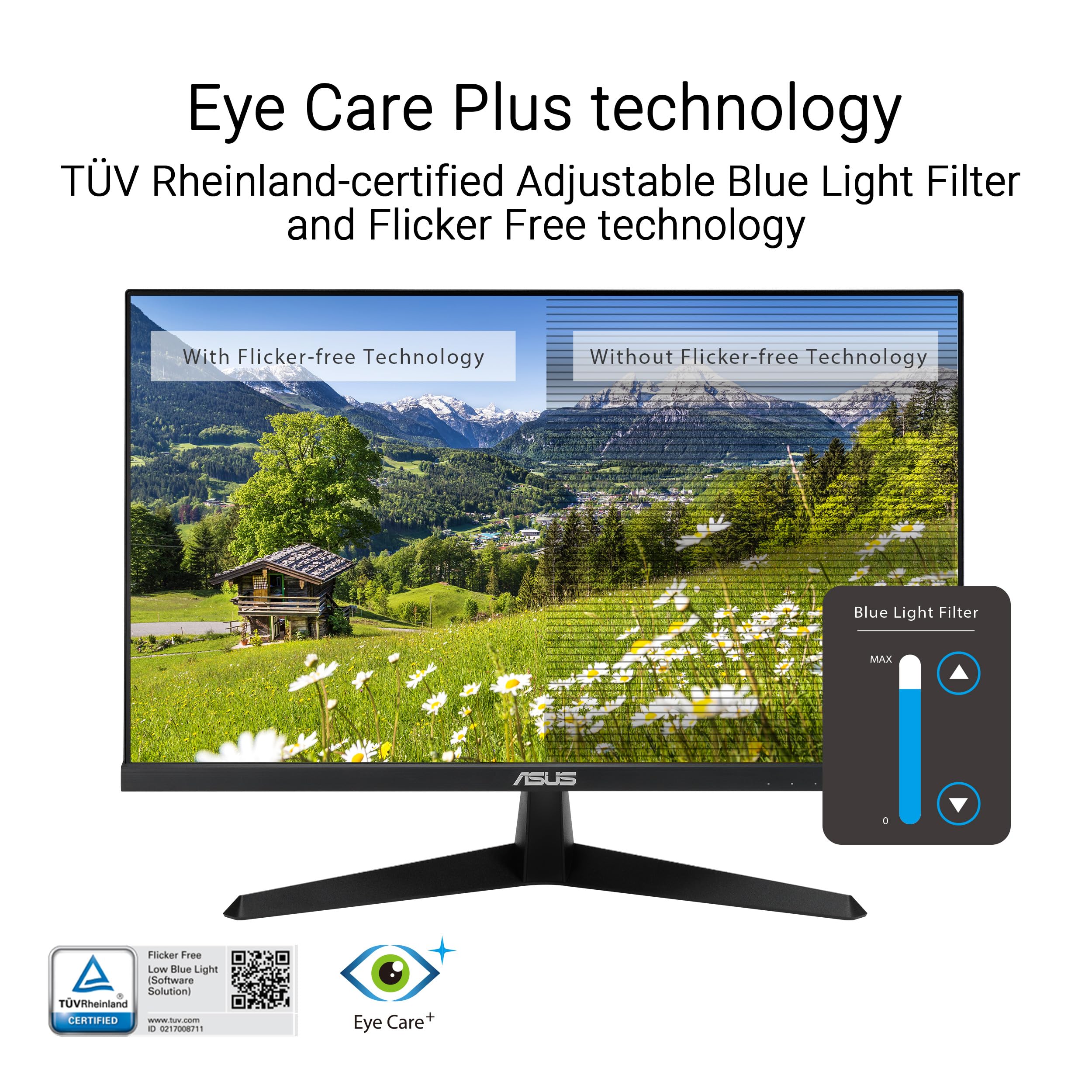 ASUS VY279HGR Eye Care Gaming Monitor 27 inch (FHD (1920 x 1080