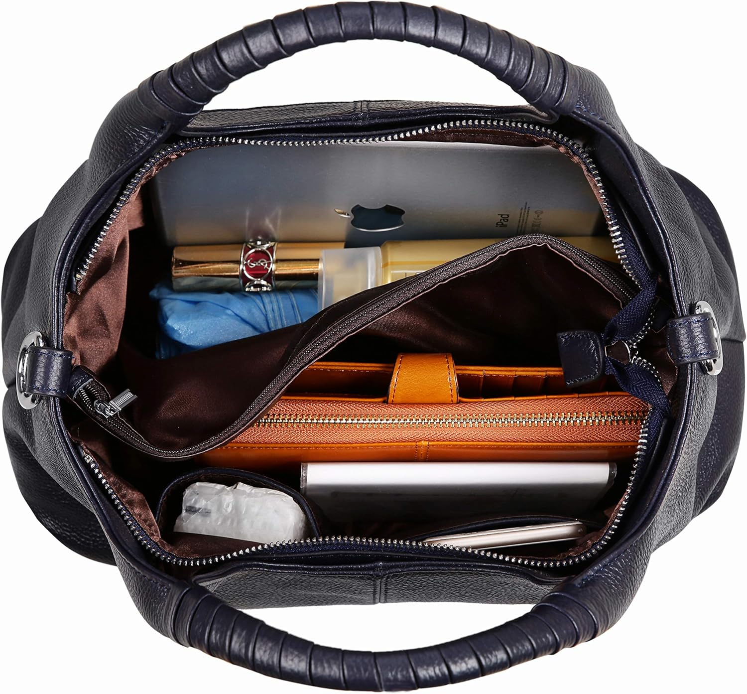 Iswee Genuine Leather Shoulder Bags Purses and Handbags for Women Satchel Designer Cross Body Hobo Medium Size Tote - Image 6