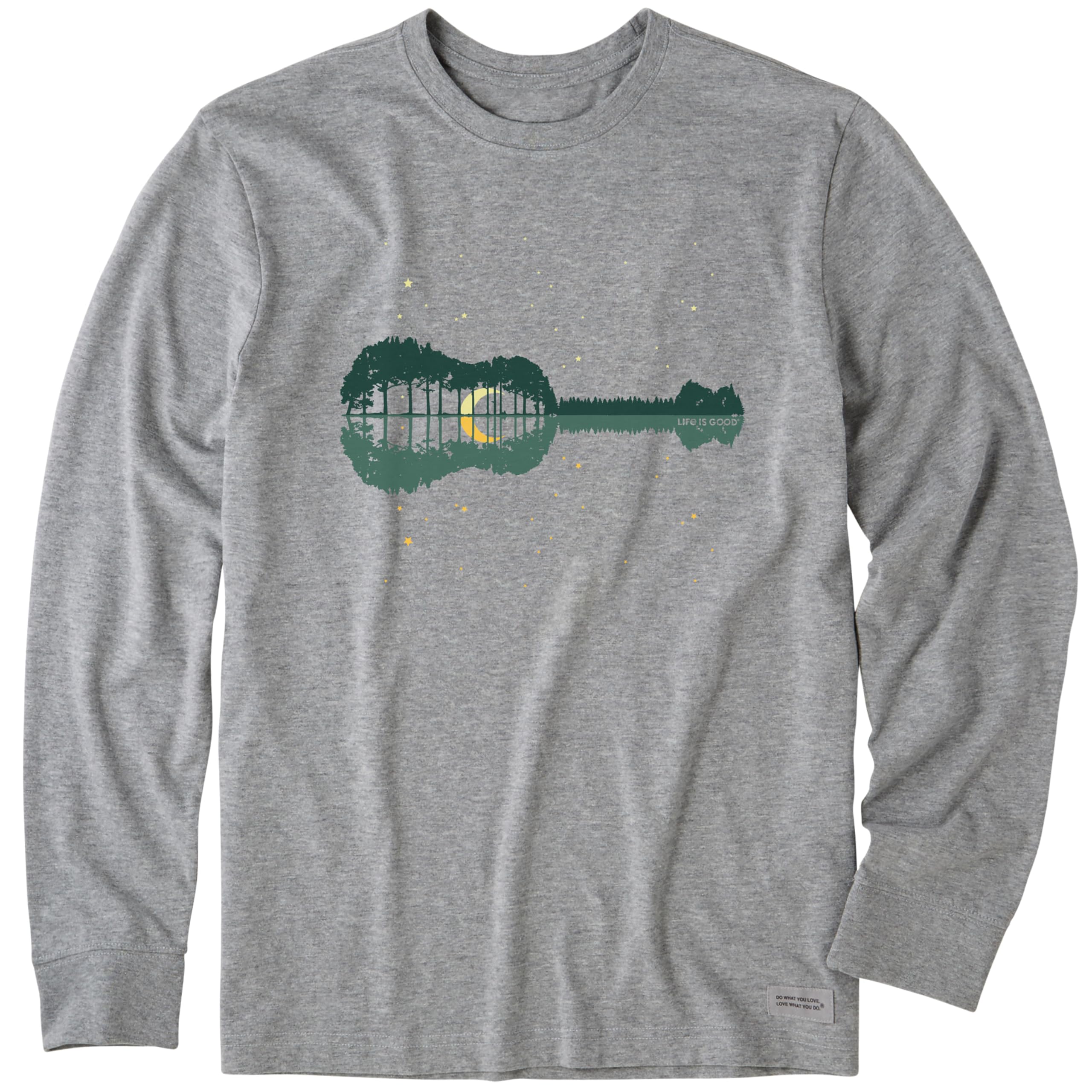 Life Is Good Men's Standard Crusher Tee, Long Sleeve Cotton Graphic T-Shirts, Natural Rhythm, Heather Gray