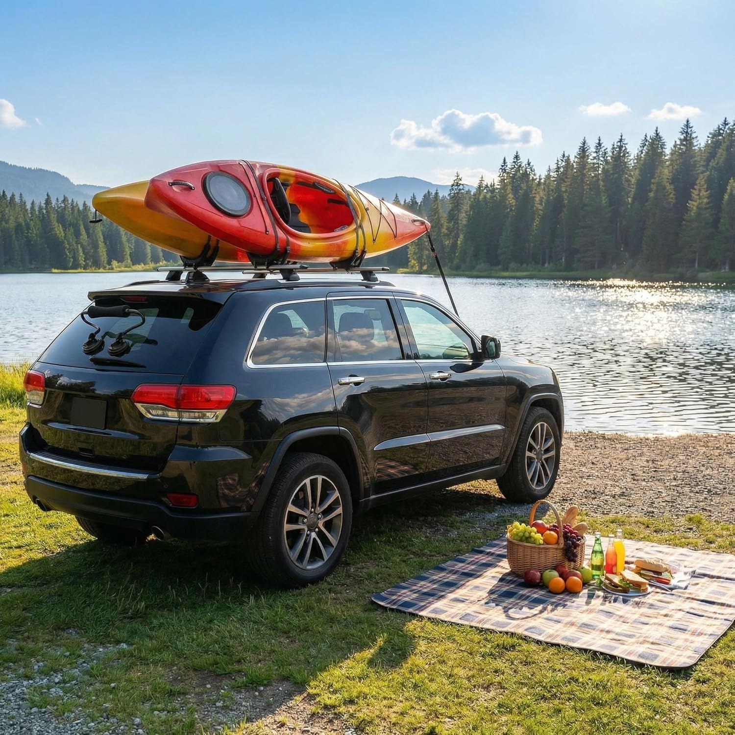 Kayak Roller, Kayak Load Assist for SUV Car Roof Lift with Suction Cups