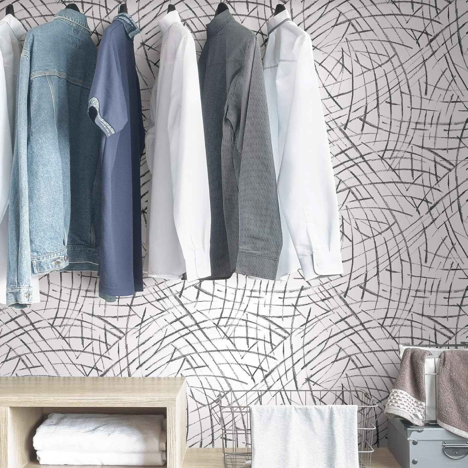 NuWallpaper NUS3500 Imprint Peel & Stick Wallpaper, Black