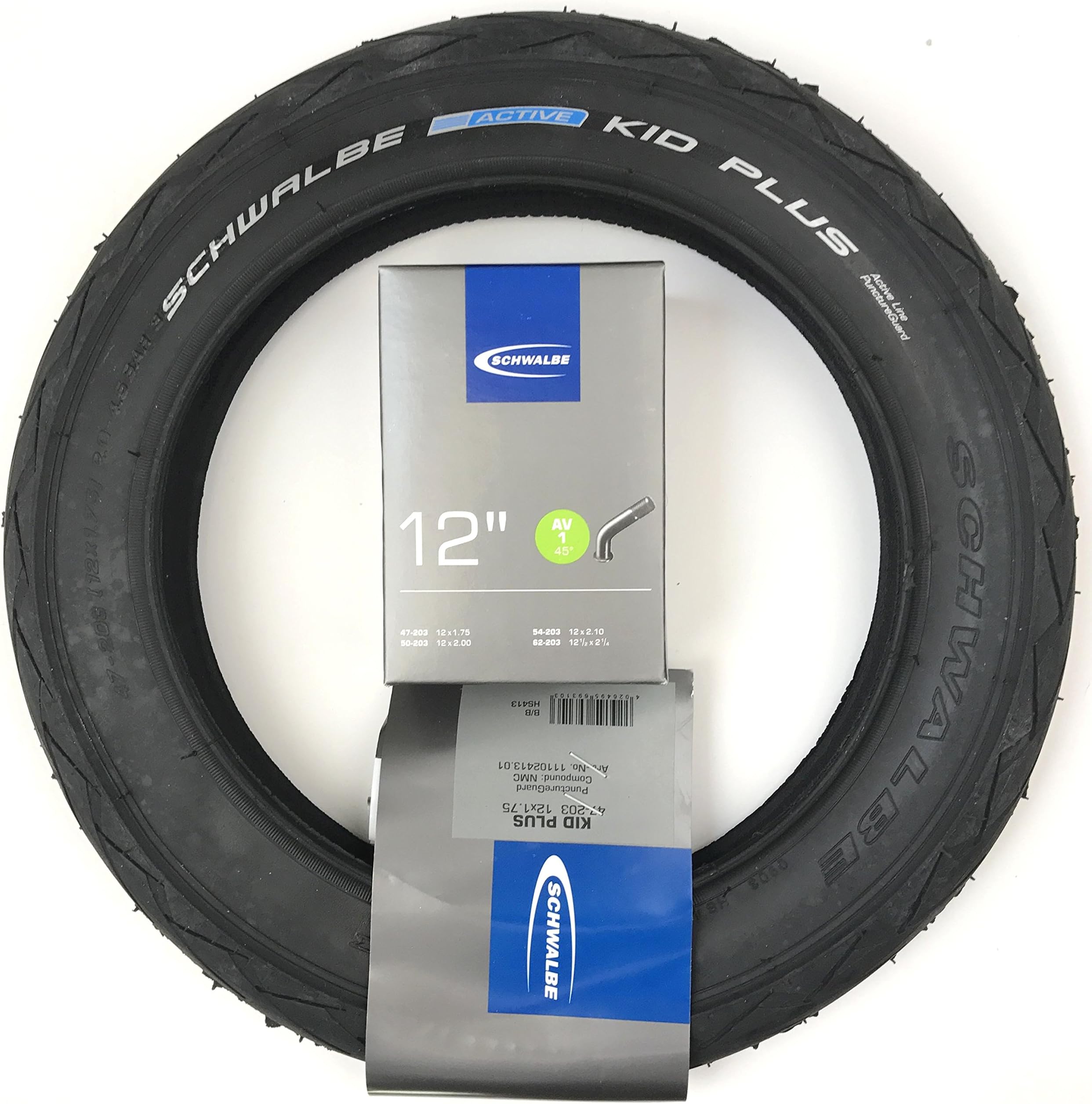 Bohle Tyre and inner tube Kid Plus for pushchairs, scooters 12 x 1.75 (47-203) with AV 1 45°