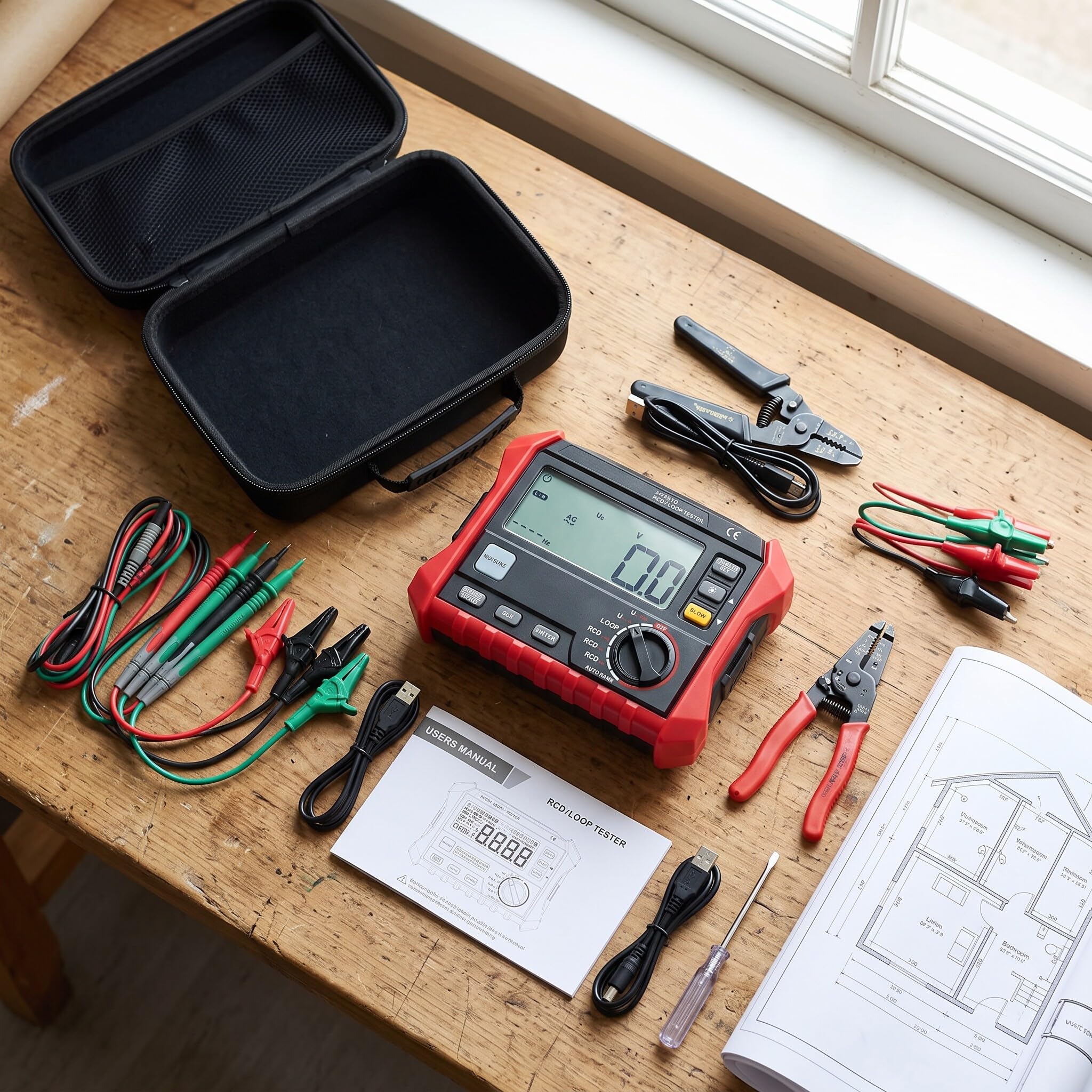 Fafeicy Tester Digitale Per La Resistenza Di Isolamento HT5910, Tester Elettrico Multifunzionale In Materiale ABS Per La Misurazione Del Circuito Di Tensione E Corrente, Ideale Per Elettricisti E