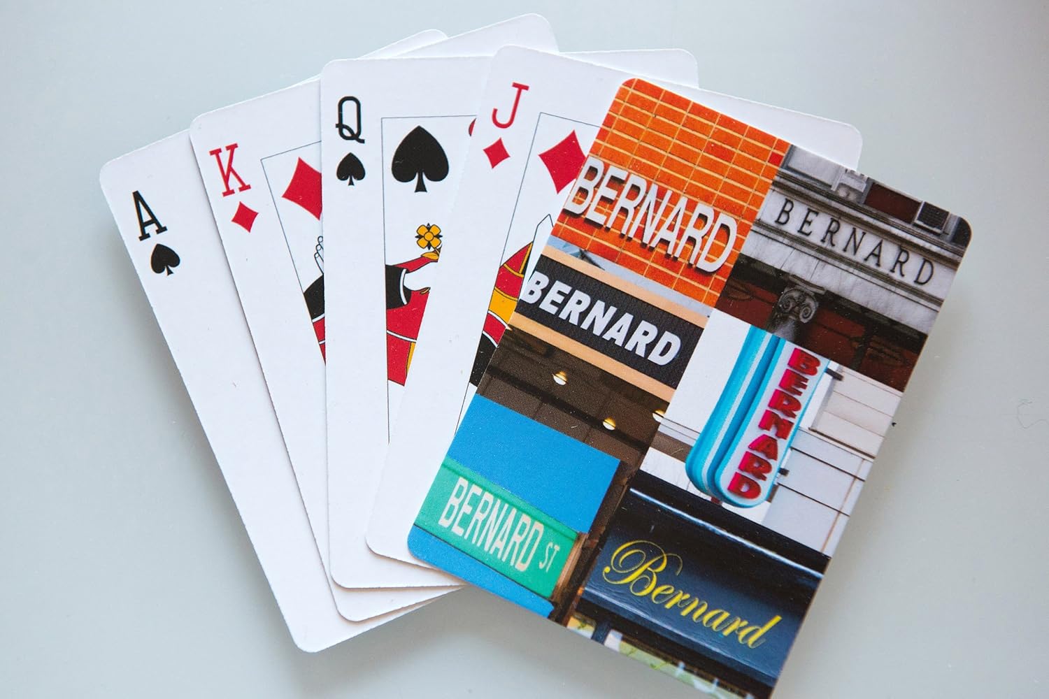 BERNARD Personalized Playing Cards featuring photos of actual signs