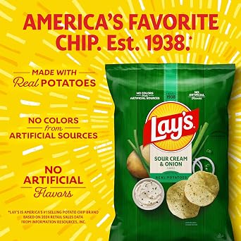 Lay's Sour Cream & Onion Flavored Potato Chips - 7.75oz