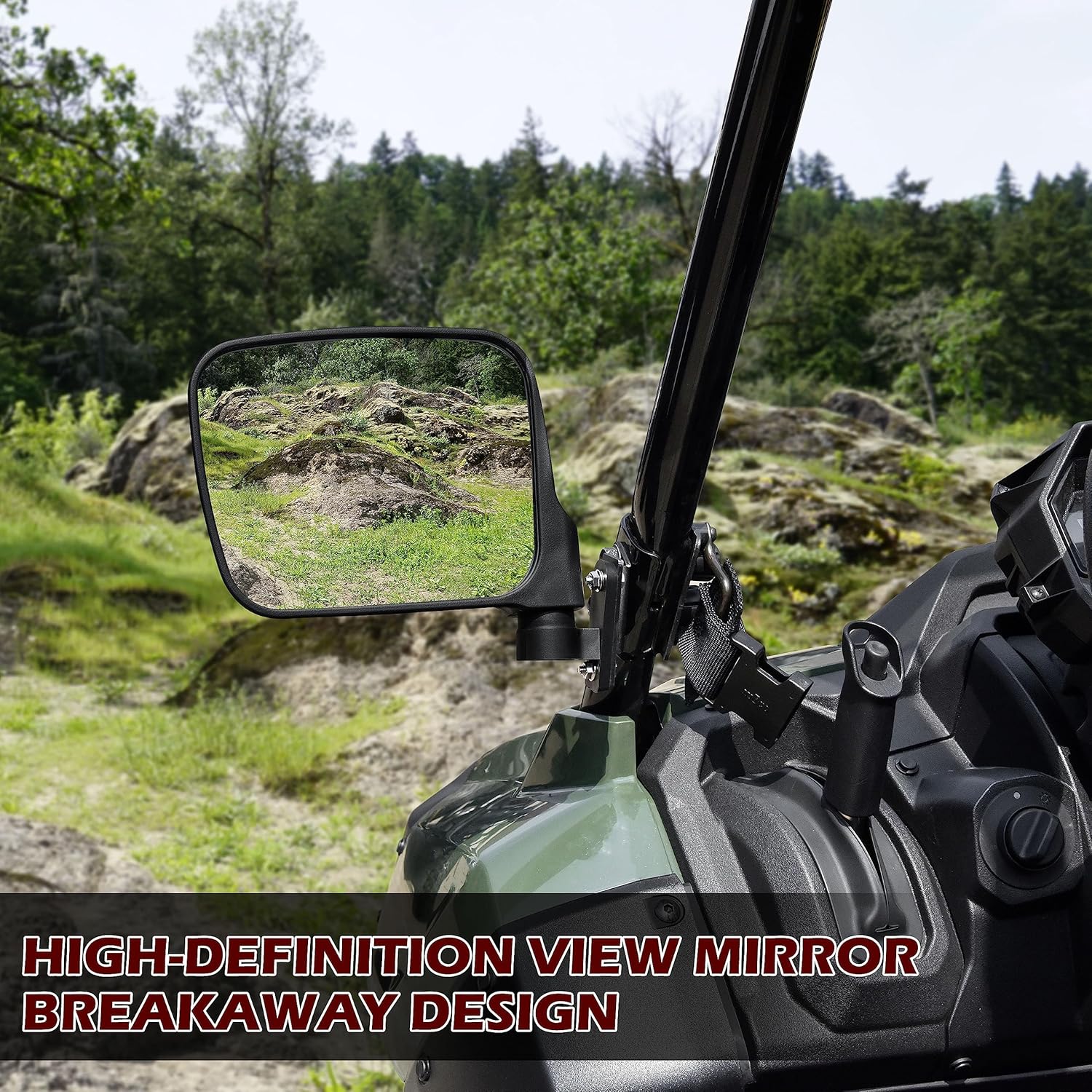 SAUTVS Adjustable Side Mirrors for Honda Pioneer 700-2 700-4 2014-2025, Clear Wide Folding Exterior Mirrors Side Rear View Mirror for Honda Pioneer 700 2P 4P 2014-2025 Accessories, 2PCS