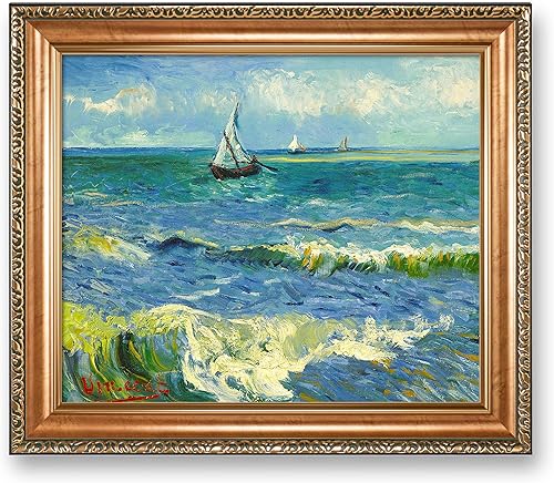 Miniatura 1243 de A&T ARTWORK The Starry Night de Vincent Van Gogh. Tamaño del marco: 36 x 30 pulgadas, tamaño de la imagen: 30 x 24 pulgadas, reproducciones clásicas