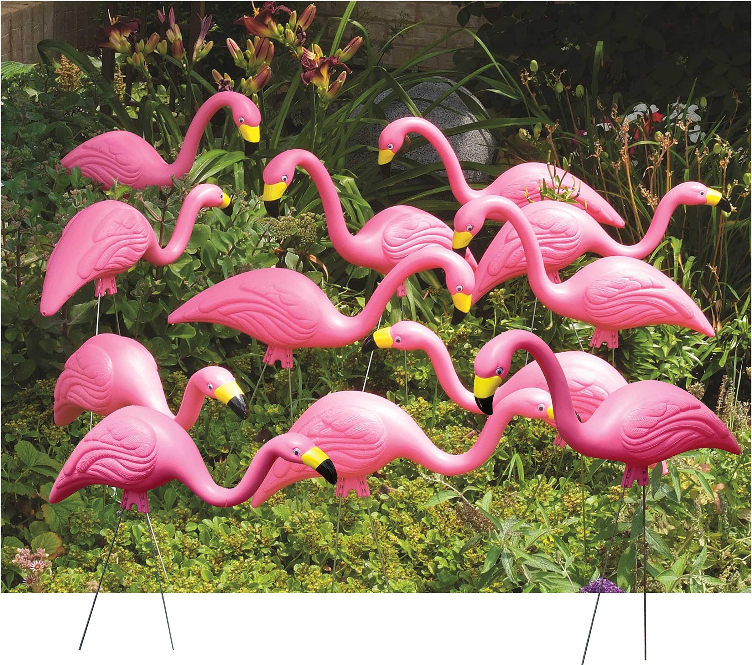 Bloem Pink Flamingo Garden Yard Statue (Bulk G2-12), 12-Pack, 25", 12 Pack