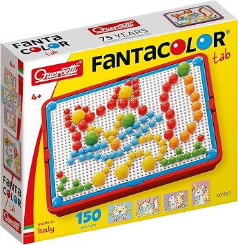 Quercetti - Fanta Color Portable Misto - Art Pegboard Set for Ages 3 Years & Up, Multicolor 2122
