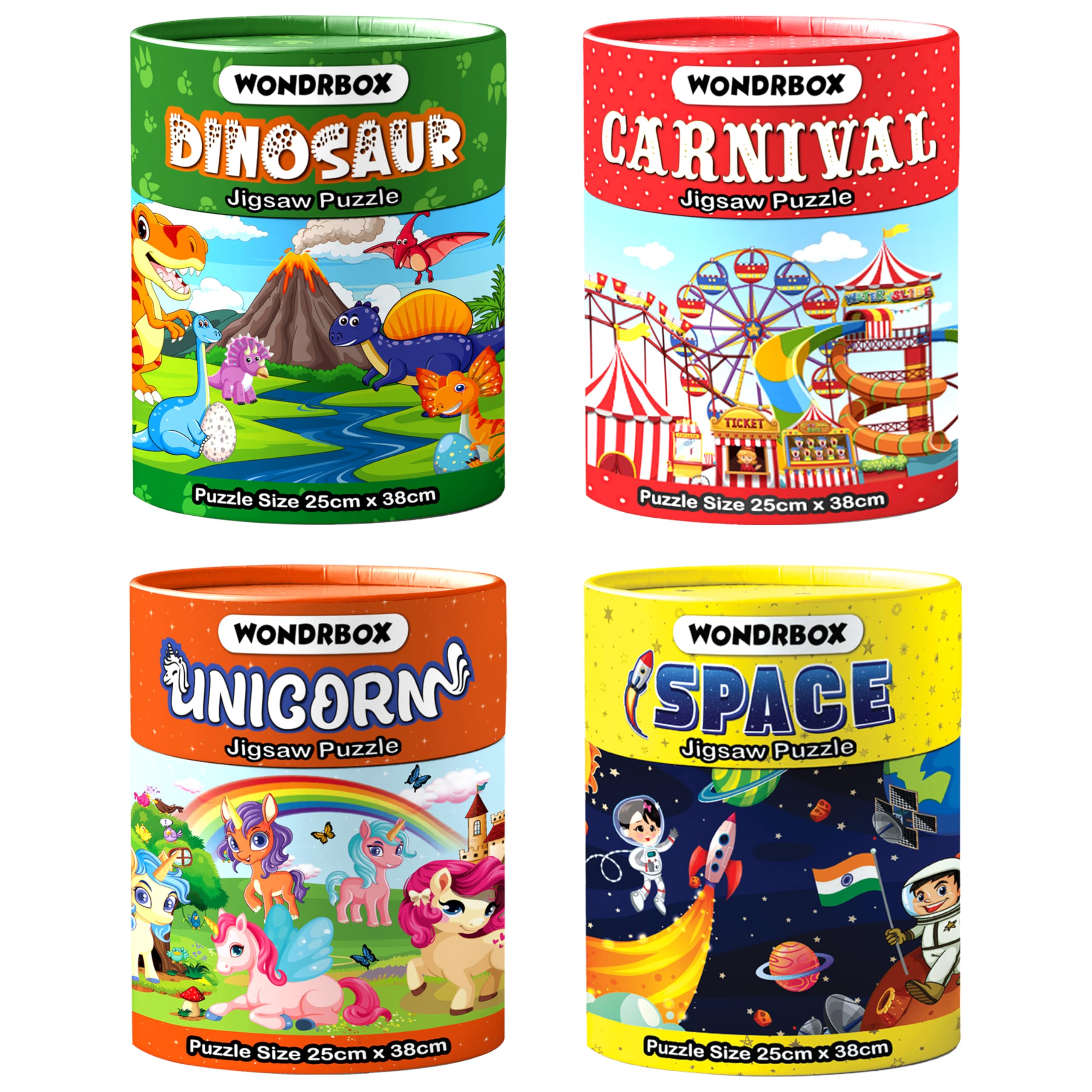 Buy WONDRBOX 60 pcs Jigsaw Puzzles Combo Pack for Kids | Set of 4