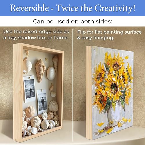 Miniatura 7 de Panel de pintura de abedul de 11 x 14 x 1-12 pulgadas, paquete de 3 tableros de lienzo de madera para pintar, carteles en blanco para manualidades,