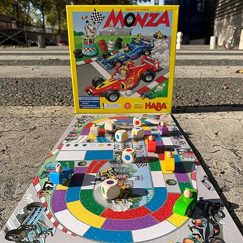 Miniatura 5 de HABA Monza - Un juego de mesa para principiantes de carreras de autos fomenta las habilidades de pensamiento a partir de 5 años fabricado en Alemania