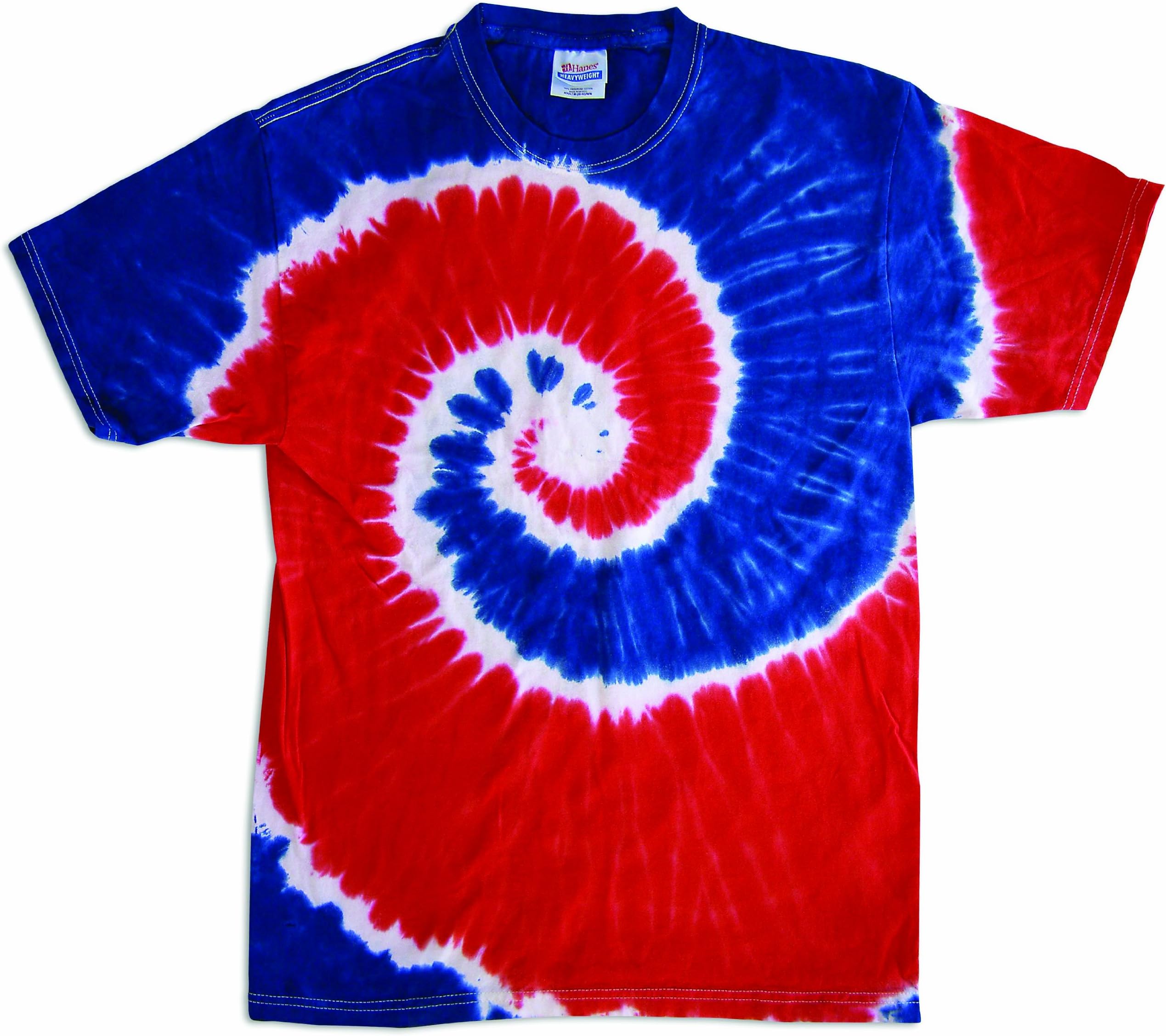 Trendy Teez Colorful Cotton Retro Swirl Spiral Mania Adult Disco Tie Dye Shirt