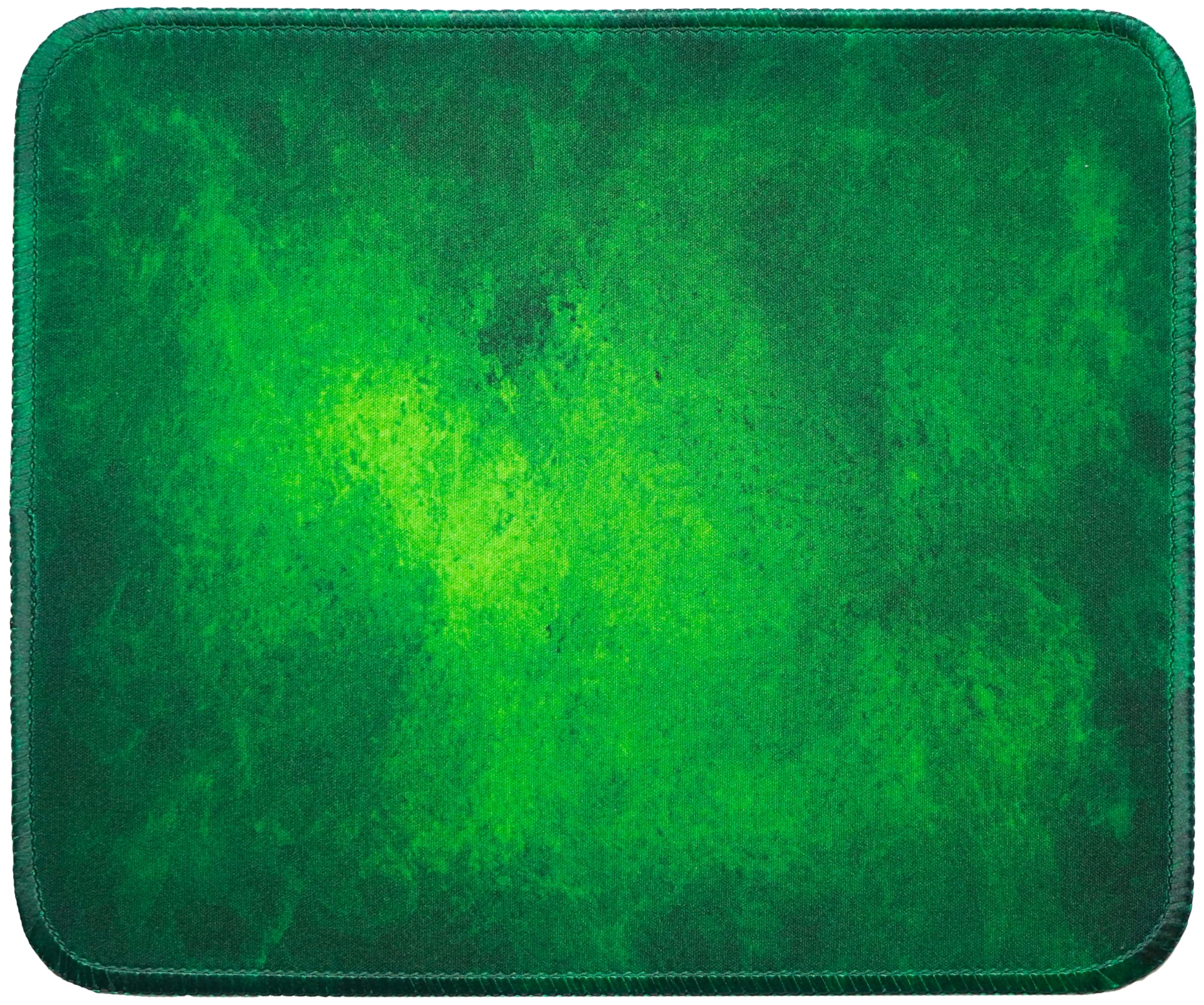 Silent Monsters Mauspad 240 x 200 mm Stoff Mousepad grün - Vernähter Rand, rutschfest & leise, für Gaming Büro Office Homeoffice - 24 x 20 cm Mouse Pad Mat - Mausunterlage klein f alle Maus Arten