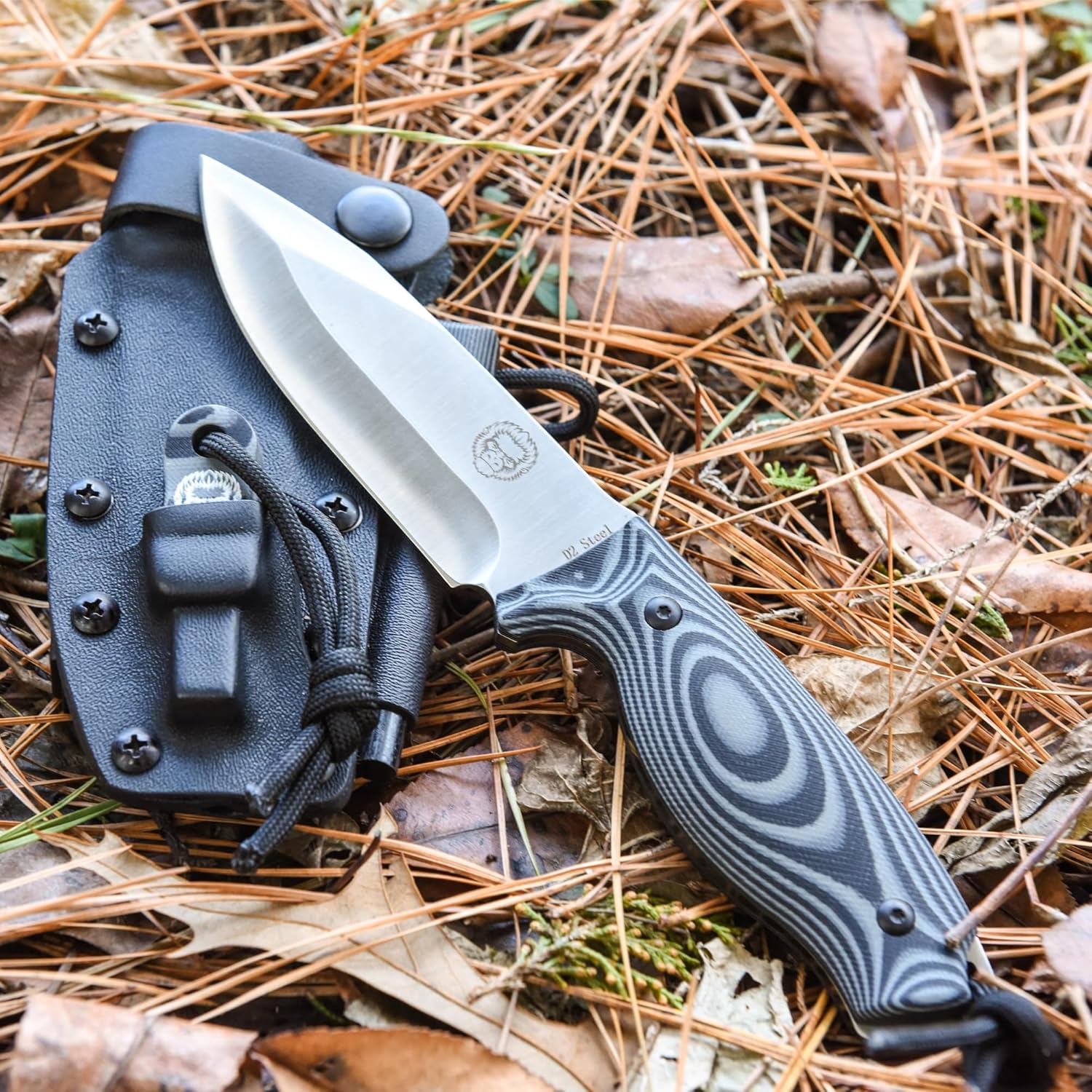 Silverback Fixed Blade Hunting Knife with Sheath & Ferro Rod - Ideal for Camping, Hiking, and Outdoor Activities - Holtzman's Gorilla Survival