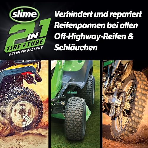 Slime 10194-51 2-in-1-Dichtmittel für Reifen- und Schlauchpannen, Premium, Prävention und Reparatur, geeignet für alle „Off-Highway“-Reifen und -Schläuche, ungiftig, umweltfreundlich 910ml (32oz) - 4