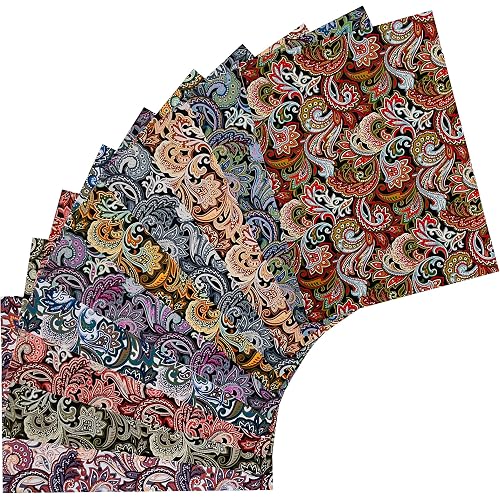 Fat Quarters Fabric Bundles Cotton Quilting Fabric, Dark Paisley Pattern