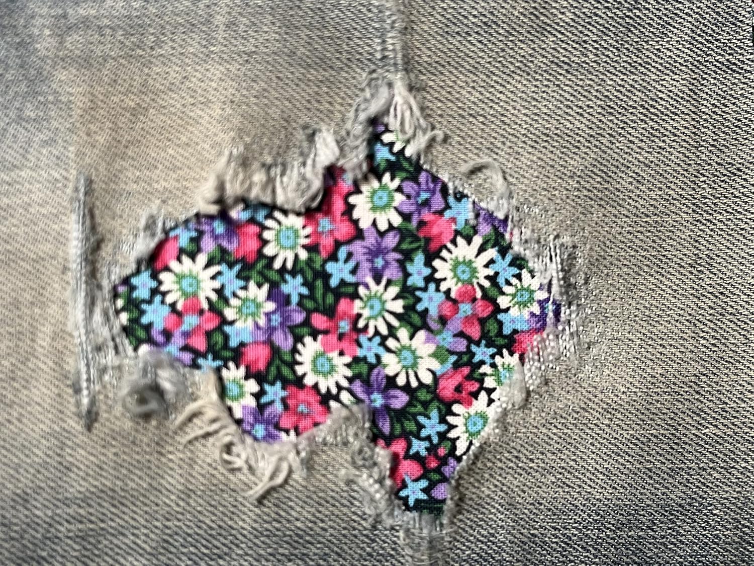 Country Floral Peek-A-Boo Iron On Patches by Holey Patches