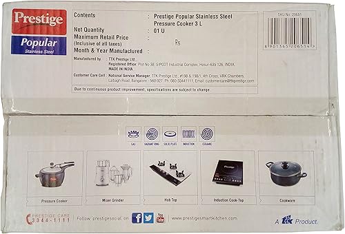 Miniatura 2 de Prestige Olla a presión popular de acero inoxidable - 3 litros
