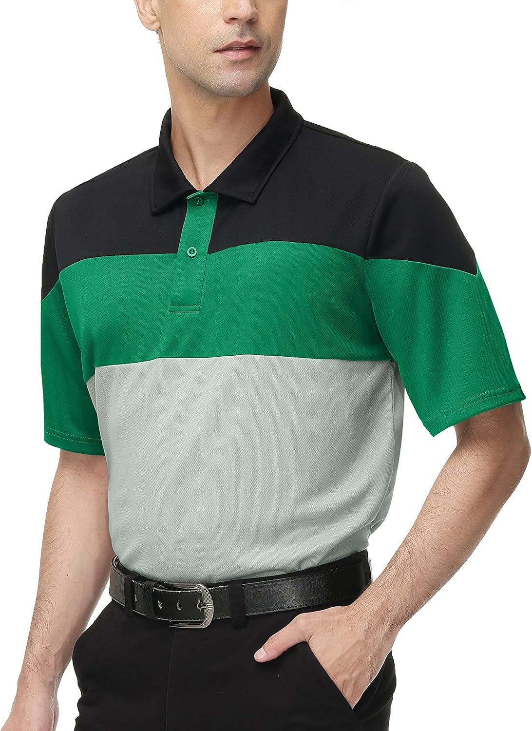 MOHEEN Men's Moisture-Wicking Golf Polo Shirts - Sun Protection Dry Fit M-7XL
