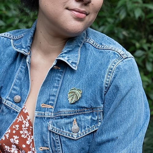 Miniatura 9 de EL ORIGINAL - Pin de Solapa Monstera Deliciosa Thai Constellation Variegada, Albo Variegata, Regalos de Plantas, Pin de Hoja de Planta Esmaltada