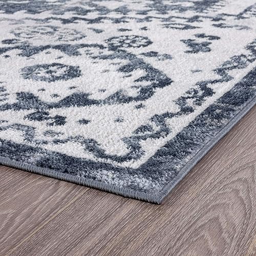 Miniatura 7 de Mikaela - Alfombra de área azul de 4 x 6, 4 x 6, alfombras para sala de estar, comedor, alfombra de dormitorio, alfombra de cocina, alfombra de