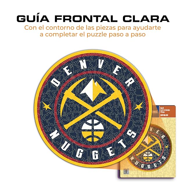 Foto 8 de 8 de Iconic Puzzles - Denver Nuggets, Logo, Puzzle de Madera con Licencia Oficial de la NBA, 100% Sostenible…