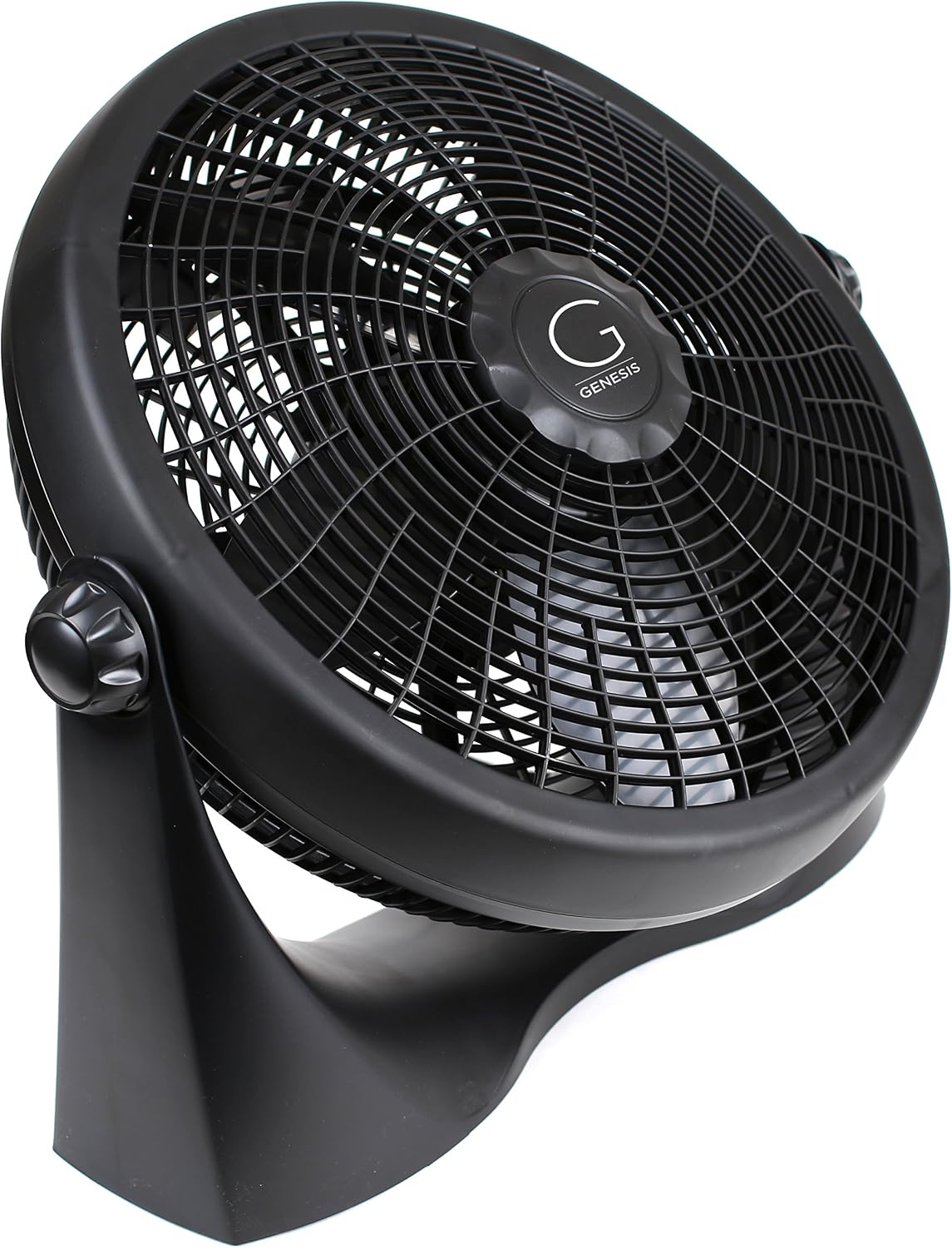 Genesis A3FLOORFANBLACK Adjustable 360 Degree Table Floor Fan, 16", Black