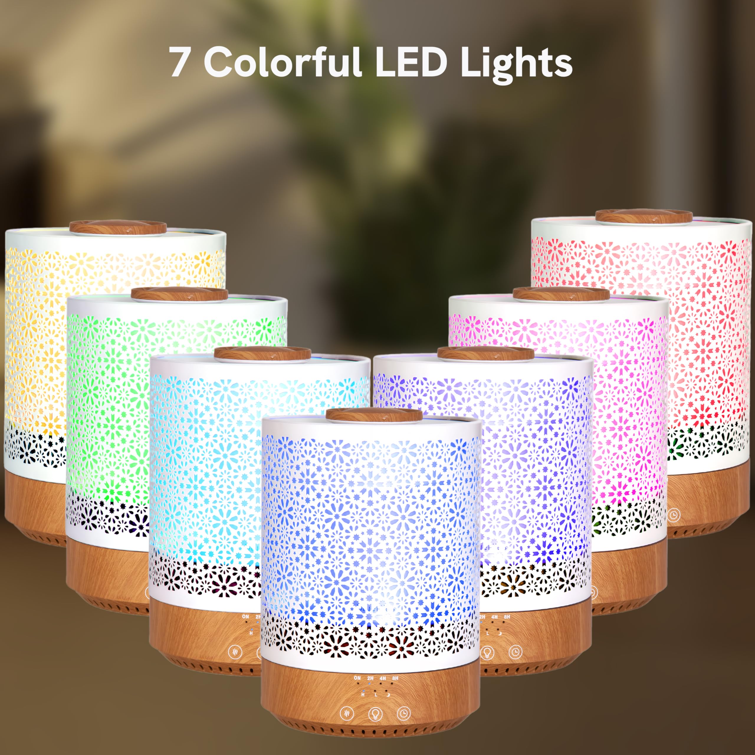 BlueHills - Humidificador de 2500 ml con difusor de aceite esencial, diseño de decoración del hogar para cama grande, baño, niños, sala de estar, luces LED de gran capacidad, aroma ultrasónico, niebla