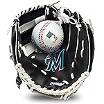 Franklin Sports MLB Youth Teeball Glove and Ball Set - Kids Miami Marlins Baseball and Teeball Glove and Ball - Perfect First Kids Glove - 9.5