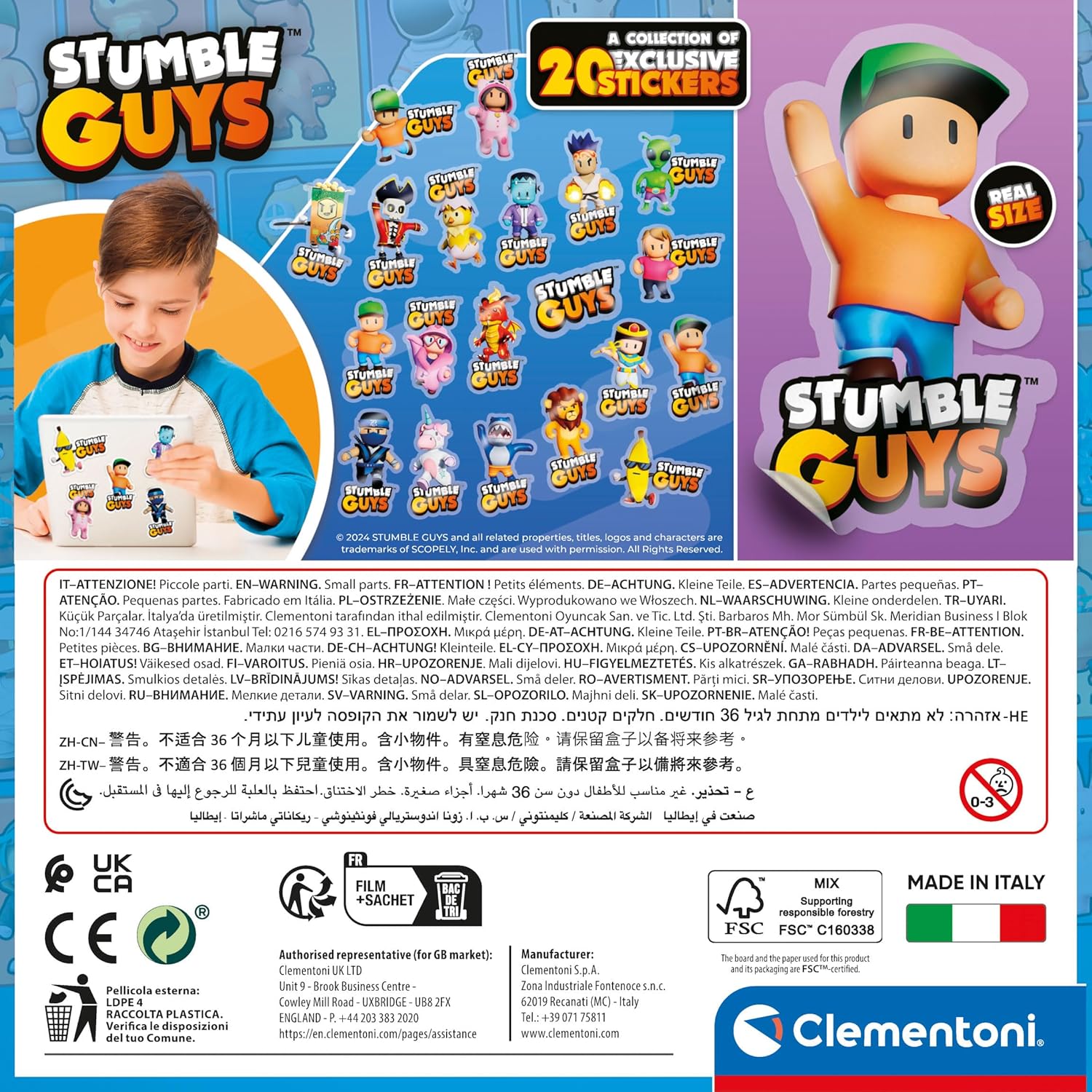 Clementoni Impossible 180 Pieces Children 7 Years, Puzzle Characters Stumble Guys Video Game, Gaming, Made in Italy, 29321, Multicoloured