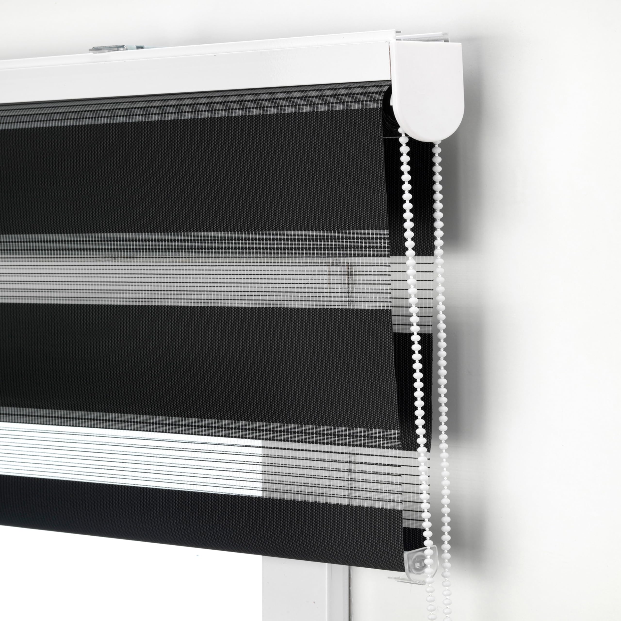 Blindecor Lira doppelrollo - duo rollo tag und nacht Schwarz - 180 x 180 cm (Breite x Länge) – Bild 3