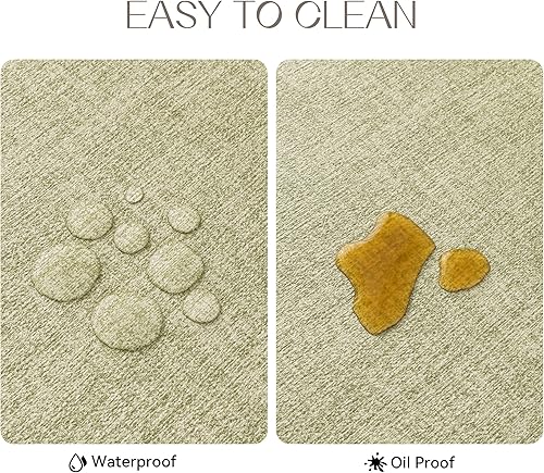 Miniatura 4 de Romanstile Juego de manteles individuales de vinilo de 6 a 12 x 18 pulgadas, resistentes al calor, 100% impermeables, a prueba de aceite, lavables,